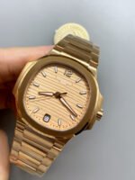 Patek Philippe Nautilus 7118R 35MM 1:1 Rose Gold Case & Dial 1:1 Mirror Replica Watch - Image 4