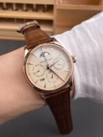 Jaeger LeCoultre Super Clone Master Ultra-Thin Perpetual Calendar Cream Dial Watch - Image 10