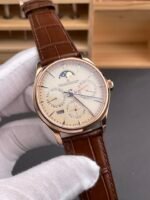 Jaeger LeCoultre Super Clone Master Ultra-Thin Perpetual Calendar Cream Dial Watch - Image 4