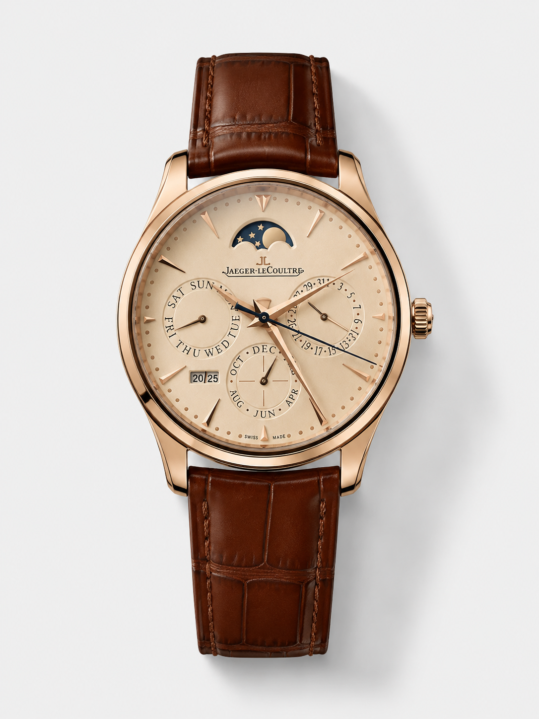 GW-15AD8351 product image Jaeger LeCoultre Super Clone Master Ultra-Thin Perpetual Calendar Cream Dial Watch - Image 1