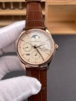 Jaeger LeCoultre Super Clone Master Ultra-Thin Perpetual Calendar Cream Dial Watch - Image 3
