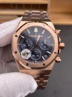 Royal Oak Chrono 26240 Rose Gold Strap in Blue Dial Super Clone Watch - Image 2