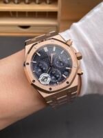 Royal Oak Chrono 26240 Rose Gold Strap in Blue Dial Super Clone Watch - Image 10