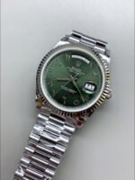 Rolex Day Date Presidential Stainless Steel Olive Green Arab Dial Watch 40MM – 1:1 Mirror Quality - Image 3