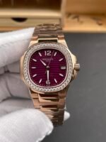 Patek Philippe Nautilus 7010/1R-013 Rose Gold Casing 32MM Swiss Quartz 1:1 Mirror Replica - Image 2