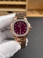 Patek Philippe Nautilus 7010/1R-013 Rose Gold Casing 32MM Swiss Quartz 1:1 Mirror Replica - Image 3
