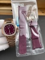 Patek Philippe Nautilus 7010/1R-013 Rose Gold Casing 32MM Swiss Quartz 1:1 Mirror Replica - Image 5