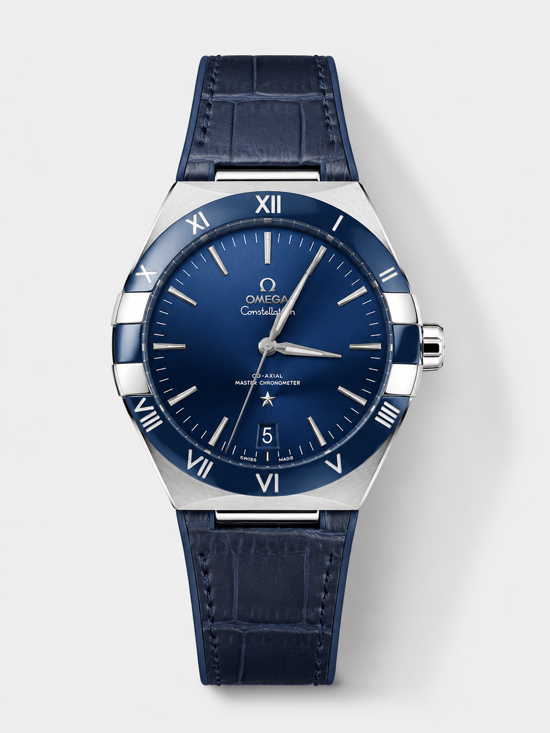 GW-297D299C product image Omega Co-Axial Constellation Stainless White Blue Dial 1:1 Mirror Replica 41MM - Image 1