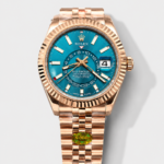 Rolex Sky-Dweller REF# 336235 Blue-Green Dial Watch in Rose Gold 904L Steel Case 1:1 Mirror Replica