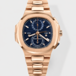 Patek Philippe Nautilus 5990R Rose Gold on 904L Steel Case in Blue Dial – 1:1 Mirror Replica