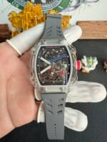 Richard Mille Super Clone RM67-02 Sapphires Casing Watch Grey Rubber Strap - Image 4