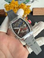 Richard Mille Super Clone RM67-02 Sapphires Casing Watch Grey Rubber Strap - Image 5