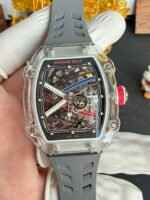 Richard Mille Super Clone RM67-02 Sapphires Casing Watch Grey Rubber Strap - Image 2