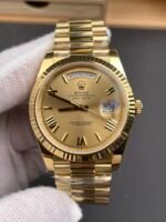 Rolex Day Date Presidential 18K Rose Gold Watch 40MM – Gold Dial 1:1 Mirror Quality(210g) - Image 3