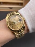 Rolex Day Date Presidential 18K Rose Gold Watch 40MM – Gold Dial 1:1 Mirror Quality(210g) - Image 10