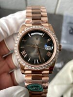 Rolex Day-Date “President” 18K Rose Gold Watch (40mm) – Grey Dial – Top-Tier 1:1 Replica Quality - Image 3