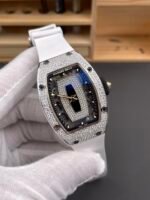 Richard Mille RM007 Diamonds Paved Black Dial 904L Steel Superclone Swiss Watch - Image 4