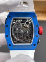 Richard Mille RM35-03 Rafael Nadal Edition Blue Carbon Fiber Casing 1:1 Mirror Replica Watch in White Strap - Image 5
