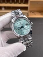 Rolex Day Date 904L Stainless Steel Tiffany Blue Stick Dial Watch 40MM – 1:1 Mirror Quality (187g) - Image 4