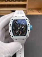 Richard Mille RM35-03 Rafael Nadal Edition White Carbon Fiber Casing 1:1 Mirror Replica Watch in White Strap - Image 3