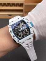 Richard Mille RM35-03 Rafael Nadal Edition White Carbon Fiber Casing 1:1 Mirror Replica Watch in White Strap - Image 10