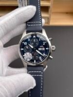 IWC Super Clone Pilot Chronograph Edition Blue Dial Leather Swiss Replica Watch - Image 2