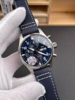 IWC Super Clone Pilot Chronograph Edition Blue Dial Leather Swiss Replica Watch - Image 4