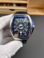 Franck Muller Vanguard Yachting V45 Stainless Steel Blue Dial Swiss Replica Watch - Image 3