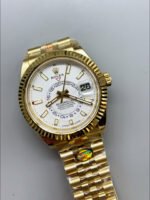 Rolex Sky-Dweller REF# 336935 White Dial Watch in Yellow Gold 904L Steel Case 1:1 Mirror Replica - Image 4