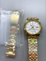 Rolex Sky-Dweller REF# 336935 White Dial Watch in Yellow Gold 904L Steel Case 1:1 Mirror Replica - Image 6