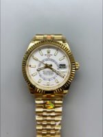Rolex Sky-Dweller REF# 336935 White Dial Watch in Yellow Gold 904L Steel Case 1:1 Mirror Replica - Image 2