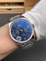 IWC Super Clone Portugieser Swiss 1:1 Mirror Replica Watch Blue Dial Steel Case Watch - Image 10