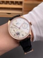 IWC Portugieser Series Top-Tier Replica (Swiss 1:1 Mirror-Grade) Watch — White Dial, Rose Gold Case - Image 10