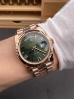 Rolex Day Date Watch in Green Dial with Roman Hour Numerals Cal.3255 Movement – 904L Steel - Image 11