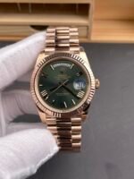 Rolex Day Date Watch in Green Dial with Roman Hour Numerals Cal.3255 Movement – 904L Steel - Image 2