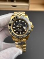 Rolex GMT Masters II Super Clone 126718GRNR Yellow Gold Tiger Iron Dial Swiss Replica Watch - Image 4