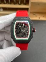 Richard Mille Super Clone RM67-02 Black Carbon TPT 37 Grams Watch Red Strap - Image 3