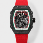 Richard Mille Super Clone RM67-02 Black Carbon TPT 37 Grams Watch Red Strap