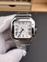 Cartier Santos De Cartier 904L Steel White Dial Super Clone Replica 40MM Watch - Image 2