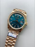 Rolex Day Date Super Clone Rose Gold Blue Dial Crystal Numerals Watch 36MM – 1:1 Mirror Quality - Image 3