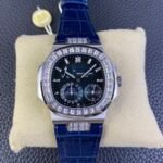 Patek Philippe Nautilus 5712R 1:1 Quality Swiss Replica Watch in Blue Dial Blue Strap - Image 2