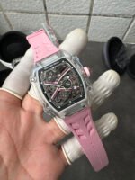 Richard Mille Super Clone RM67-02 Sapphires Casing Watch Pink Rubber Strap - Image 6