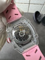 Richard Mille Super Clone RM67-02 Sapphires Casing Watch Pink Rubber Strap - Image 7