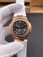 Patek Philippe Nautilus 5712/R – Dark Grey Dial, White Rubber Strap – 1:1 Top-Tier Swiss Replica Watch - Image 3