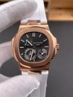 Patek Philippe Nautilus 5712/R – Dark Grey Dial, White Rubber Strap – 1:1 Top-Tier Swiss Replica Watch - Image 2