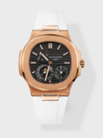 Patek Philippe Nautilus 5712/R – Dark Grey Dial, White Rubber Strap – 1:1 Top-Tier Swiss Replica Watch