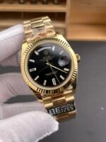 Rolex Day Date Presidential 18K Yellow Gold Watch 40MM – Black Dial 1:1 Mirror Quality(189g) - Image 4
