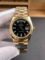 Rolex Day Date Presidential 18K Yellow Gold Watch 40MM – Black Dial 1:1 Mirror Quality(189g) - Image 2