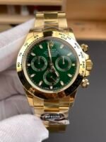 Rolex Daytona John Mayer Super Clone 116508 Yellow Gold Green Dial Cal.4130 Movement Swiss Replica - Image 2