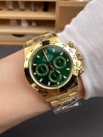 Rolex Daytona John Mayer Super Clone 116508 Yellow Gold Green Dial Cal.4130 Movement Swiss Replica - Image 9